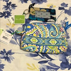 Vera Bradley Blue and Yellow Paisley Cosmetic Bag